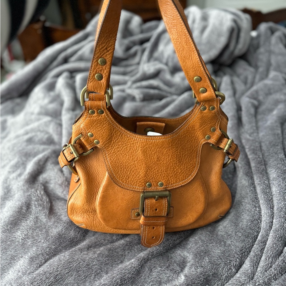 Authentic Mulberry Full Grain Leather Vintage Shoulder Bag 2005